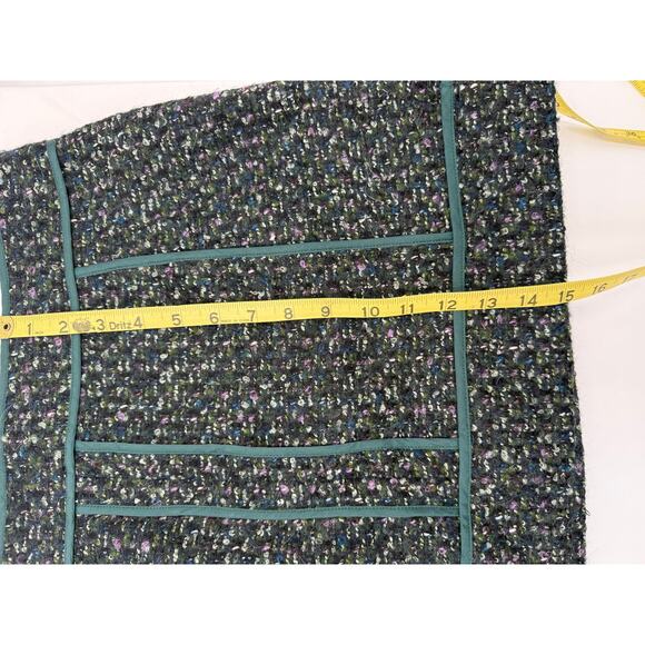 J. Crew Wool Mohair Blend Tweed Short Mini Skirt Lined NEW Size 10 Black Green - Picture 4 of 10